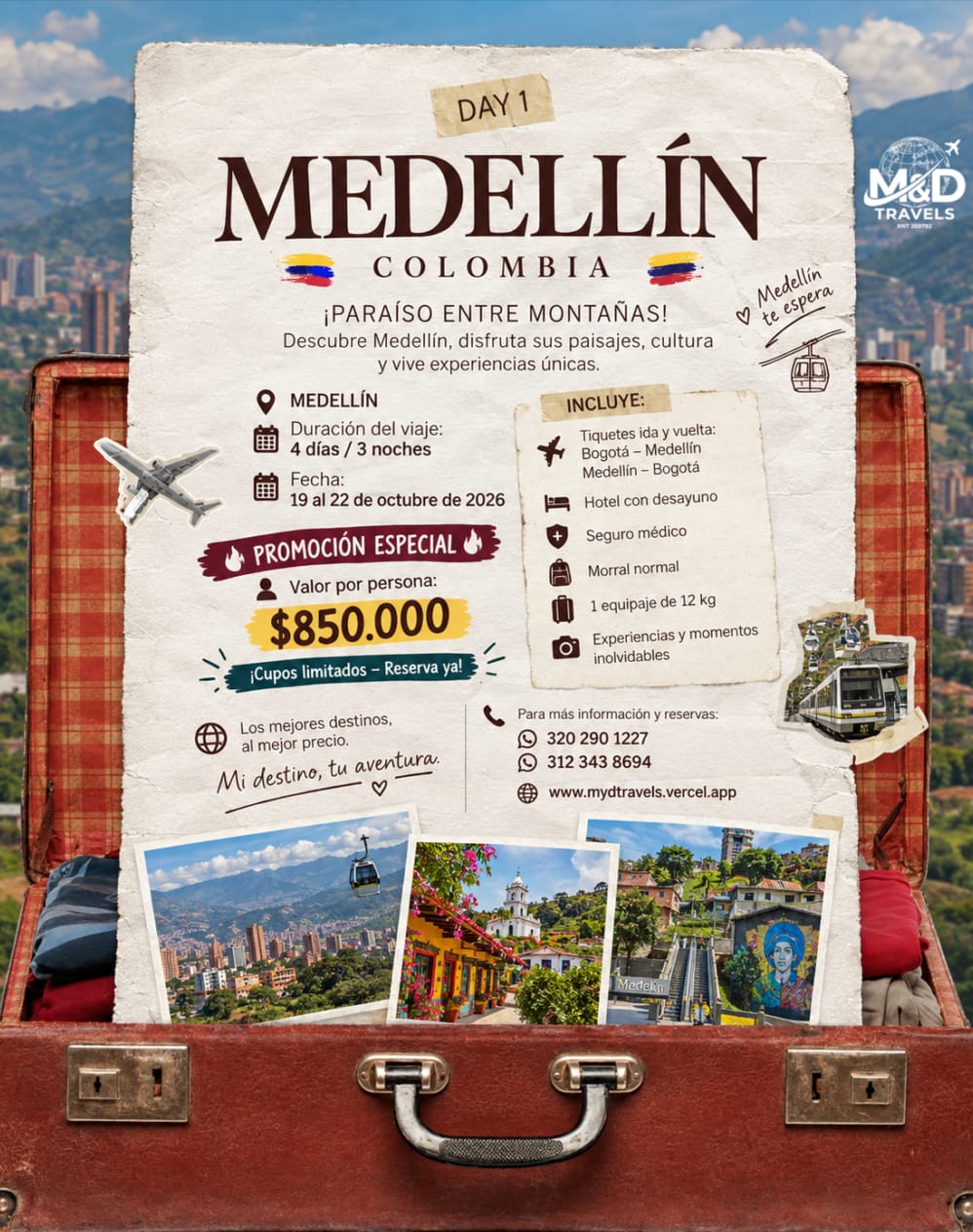 Promoción Medellín — Paraíso entre montañas, 4 días 3 noches